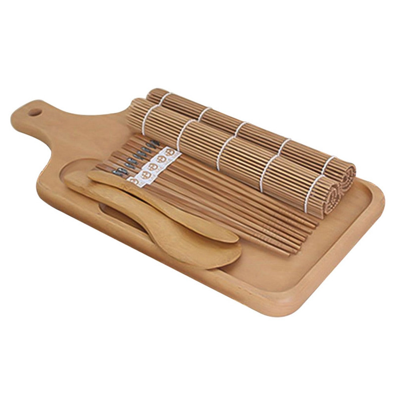 9 τμχ/σετ Καλούπι για ρολό σούσι DIY Σετ Σούσι Ματ Μπαμπού Μαχαίρι Ρύζι Κουτάλια Ρύζι Καλούπια ρυζιού Εργαλεία μαγειρικής κουζίνας