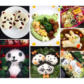 2/3/4 τεμ. Bento Διακόσμηση Καλούπια για μπάλα ρυζιού Κόφτης φυκιών Κινούμενα σχέδια Κουζίνα Gadgets Ανάγλυφο Συσκευή DIY Κατασκευή καλουπιών Sushi Maker