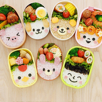 2/3/4 τεμ. Bento Διακόσμηση Καλούπια για μπάλα ρυζιού Κόφτης φυκιών Κινούμενα σχέδια Κουζίνα Gadgets Ανάγλυφο Συσκευή DIY Κατασκευή καλουπιών Sushi Maker
