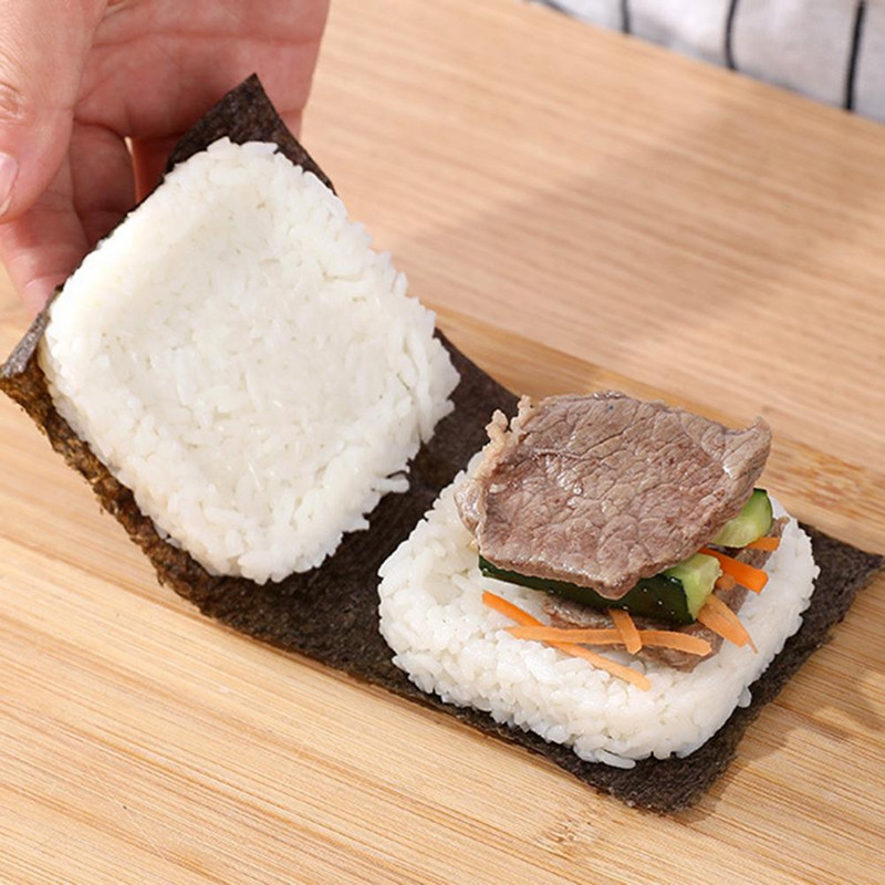 Formă utilă pentru bile de orez Matriză portabilă Musubi, antiaderentă, triunghi, rotund, pătrat, pentru Onigiri