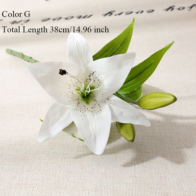 Imprimare 3D Ramă de crin Flori artificiale cu aspect real pentru acasă Decor de nuntă Flori false albe decor de grădină flori