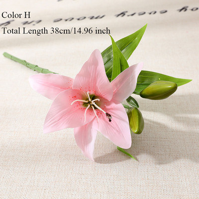 Imprimare 3D Ramă de crin Flori artificiale cu aspect real pentru acasă Decor de nuntă Flori false albe decor de grădină flori