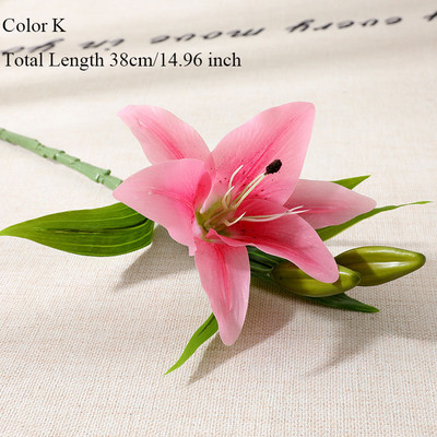 Imprimare 3D Ramă de crin Flori artificiale cu aspect real pentru acasă Decor de nuntă Flori false albe decor de grădină flori