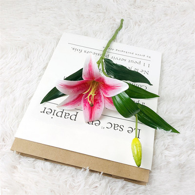 Visokokvalitetni bijeli ljiljan lateks pravi dodir Umjetno cvijeće mladenka svadbena zabava za kućne dekoracije Poklon buket Soba DIY Dekor