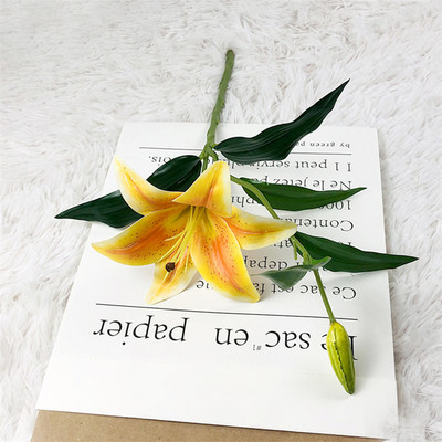 Visokokvalitetni bijeli ljiljan lateks pravi dodir Umjetno cvijeće mladenka svadbena zabava za kućne dekoracije Poklon buket Soba DIY Dekor