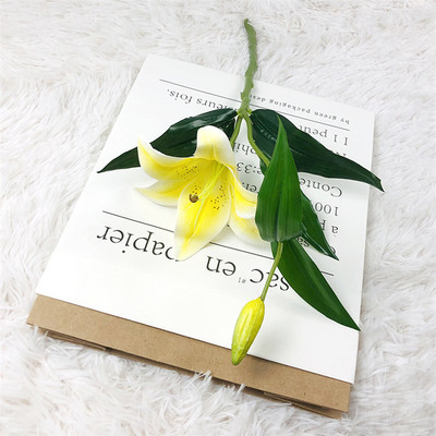 Visokokvalitetni bijeli ljiljan lateks pravi dodir Umjetno cvijeće mladenka svadbena zabava za kućne dekoracije Poklon buket Soba DIY Dekor