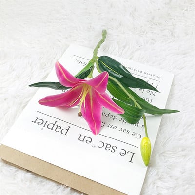 Visokokvalitetni bijeli ljiljan lateks pravi dodir Umjetno cvijeće mladenka svadbena zabava za kućne dekoracije Poklon buket Soba DIY Dekor