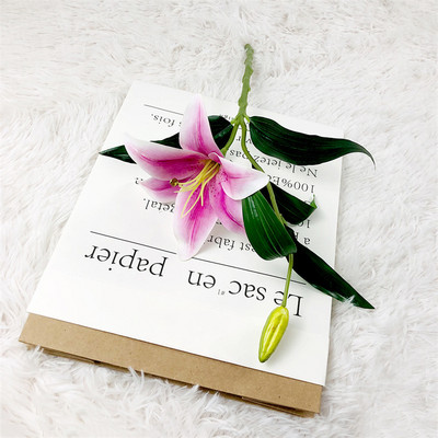 Visokokvalitetni bijeli ljiljan lateks pravi dodir Umjetno cvijeće mladenka svadbena zabava za kućne dekoracije Poklon buket Soba DIY Dekor