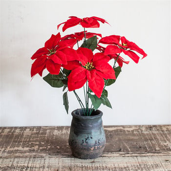 Τεχνητό λουλούδι Poinsettia Γραφείο σπιτιού Fake Χριστουγεννιάτικο Λουλούδι Εκδήλωση Floral διακόσμηση