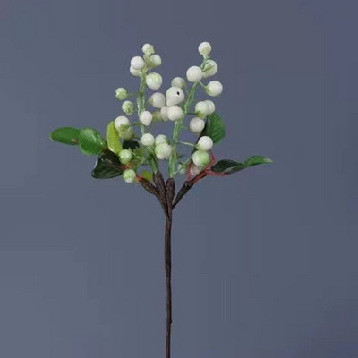 Pachet de 5 flori artificiale din plastic, 25 cm, fructe de pădure din California, fructe de afine, flori de mătase false, pentru acasă, pentru petrecere, nuntă, albastru