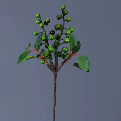 Pachet de 5 flori artificiale din plastic, 25 cm, fructe de pădure din California, fructe de afine, flori de mătase false, pentru acasă, pentru petrecere, nuntă, albastru