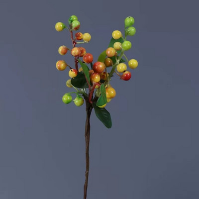 Pachet de 5 flori artificiale din plastic, 25 cm, fructe de pădure din California, fructe de afine, flori de mătase false, pentru acasă, pentru petrecere, nuntă, albastru