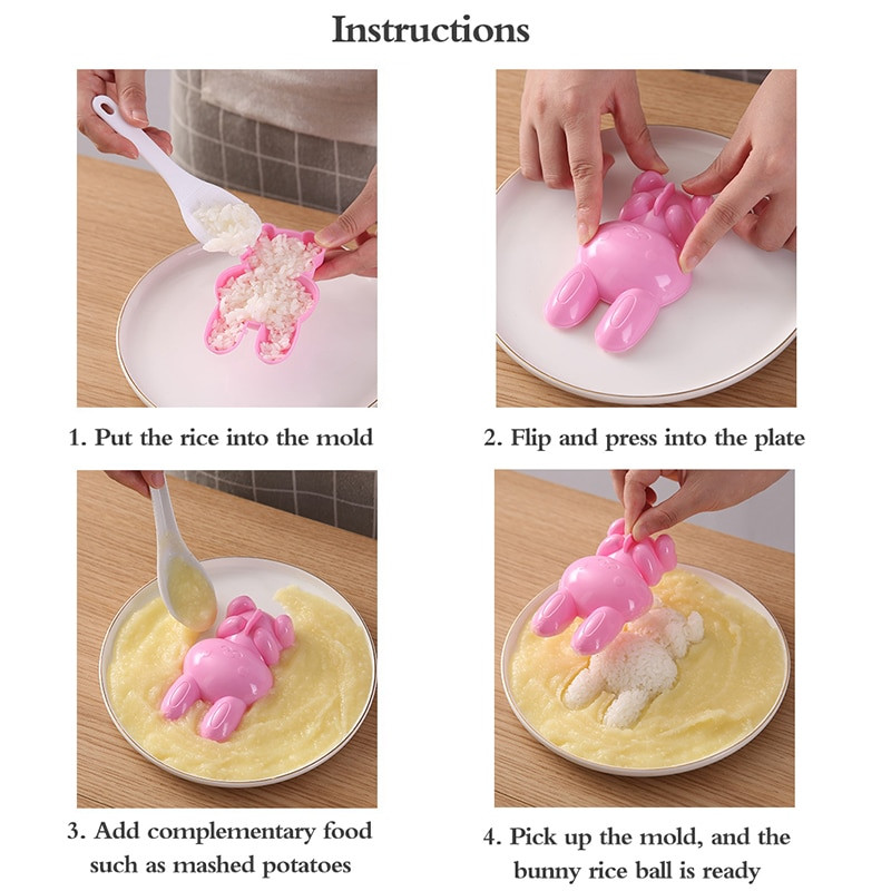 1 Σετ Κουζίνας Καλούπι Σούσι Σάντουιτς Καλούπι Κουνελιού Ρύζι Μπάλα DIY Bento MakerTool