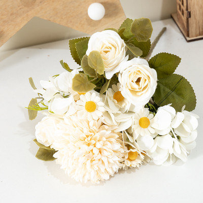 Trandafir de mătase decor flori artificiale buchet mireasă ținând flori nunta decorare petrecere cameră grădină de masă flori false