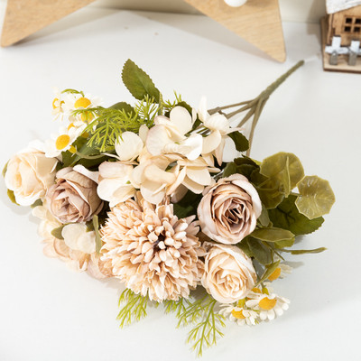 Trandafir de mătase decor flori artificiale buchet mireasă ținând flori nunta decorare petrecere cameră grădină de masă flori false