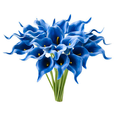 Blue Calla Lily Τεχνητά Λουλούδια Real Touch Lilies Bouquet Fake Flowers Τεχνητά για Διακόσμηση για Διακόσμηση Λουλουδιών Σπιτιού