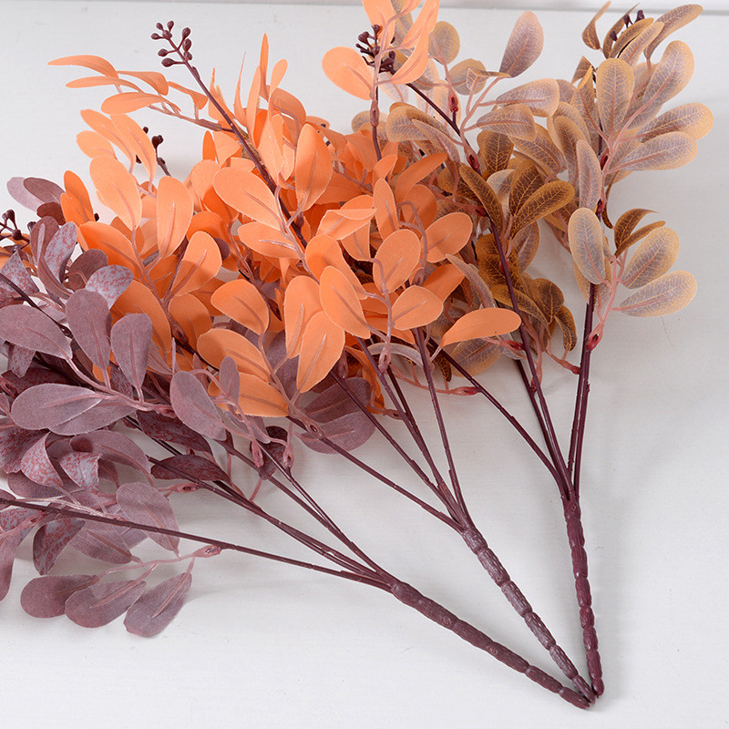 Kunstlikud eukalüpti lilled taimed lehed pikad plastist vardad siidist võltstaimed koduseinte kaunistamiseks pulmade pildistamiseks