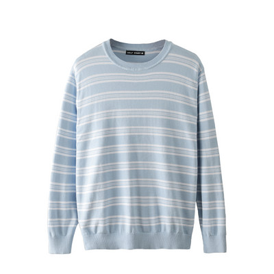 Muški prugasti džemper s okruglim izrezom