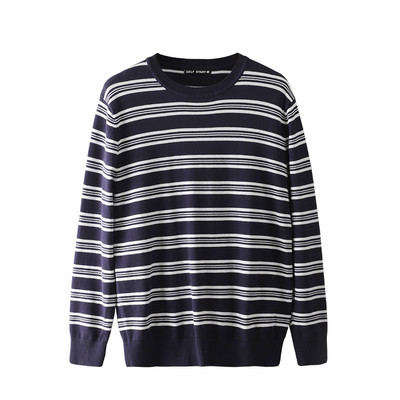 Muški prugasti džemper s okruglim izrezom