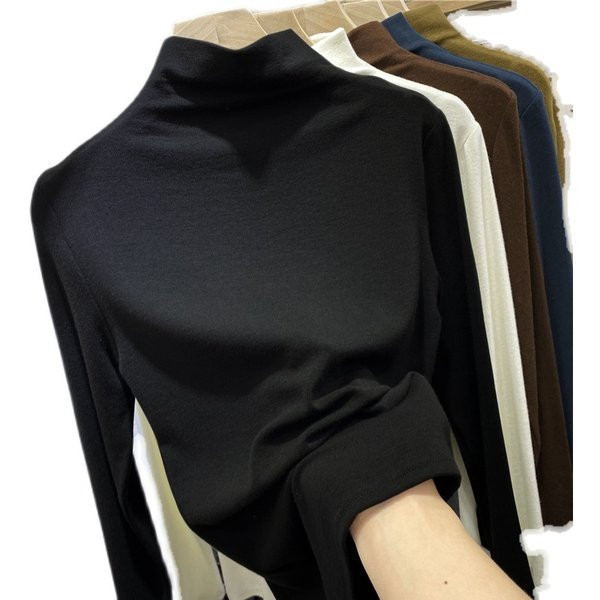 Bluză de damă cu guler polo și mâneci lungi - model curat