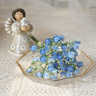 40 de capete/pachet de flori artificiale din plastic, realizate manual, pentru decorarea grădinii, plante false, aranjamente florale