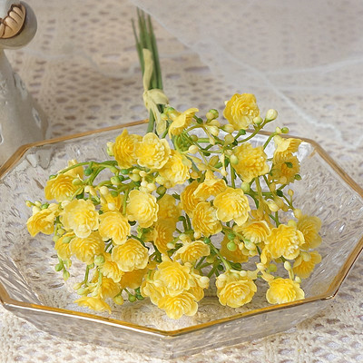 40 de capete/pachet de flori artificiale din plastic, realizate manual, pentru decorarea grădinii, plante false, aranjamente florale