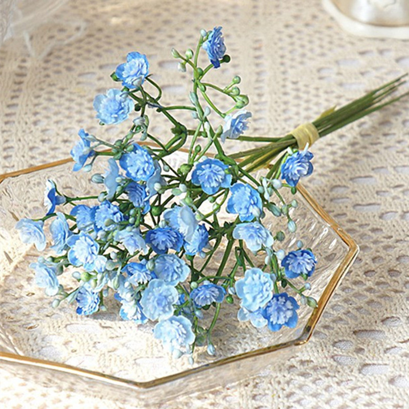 40 de capete/pachet de flori artificiale din plastic, realizate manual, pentru decorarea grădinii, plante false, aranjamente florale