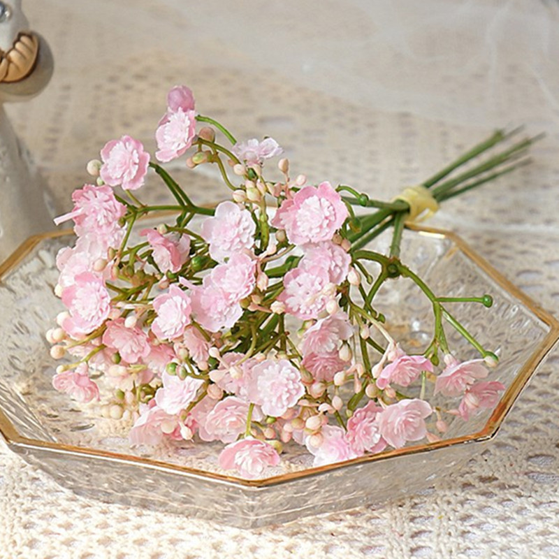 40 de capete/pachet de flori artificiale din plastic, realizate manual, pentru decorarea grădinii, plante false, aranjamente florale