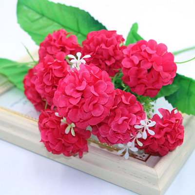 Hot 9 μεγάλα λουλούδια τεχνητή μπάλα ορτανσίας χρυσάνθεμο ψεύτικο μεταξωτό λουλούδι DIY διακόσμηση καταστήματος γάμου στον κήπο