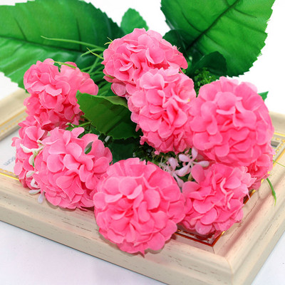 Hot 9 μεγάλα λουλούδια τεχνητή μπάλα ορτανσίας χρυσάνθεμο ψεύτικο μεταξωτό λουλούδι DIY διακόσμηση καταστήματος γάμου στον κήπο