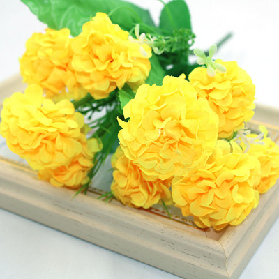 Hot 9 μεγάλα λουλούδια τεχνητή μπάλα ορτανσίας χρυσάνθεμο ψεύτικο μεταξωτό λουλούδι DIY διακόσμηση καταστήματος γάμου στον κήπο