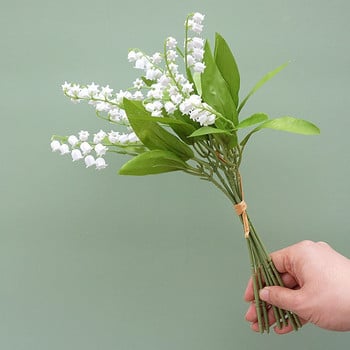 6 ΤΕΜ/Σετ Τεχνητό λουλούδι Bellflower Lily Valley Flower Πλαστικό Λουλούδι Φυτό Μαλακό Σπίτι Διακόσμηση τοίχου Γάμος Πράσινο φυτό