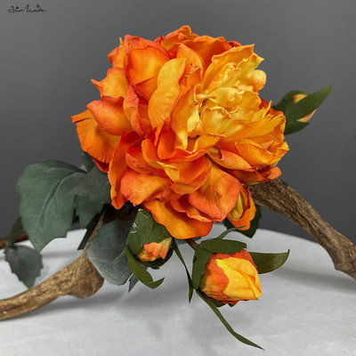 SunMade Luxury Burnt Edged Big Peony Branch Silk Τεχνητά Λουλούδια Σπίτι Διακόσμηση Γάμου Fleurs Artificielles Purple Flores