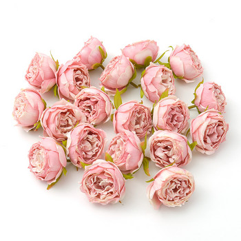 30τμχ 5cm Ελαιογραφία vintage Τριαντάφυλλο Τεχνητό Μεταξωτό Λουλούδι Κεφαλές Διακόσμηση Γάμου DIY Στεφάνι Scrapbooking Craft Fake Flowers