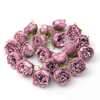 30τμχ 5cm Ελαιογραφία vintage Τριαντάφυλλο Τεχνητό Μεταξωτό Λουλούδι Κεφαλές Διακόσμηση Γάμου DIY Στεφάνι Scrapbooking Craft Fake Flowers