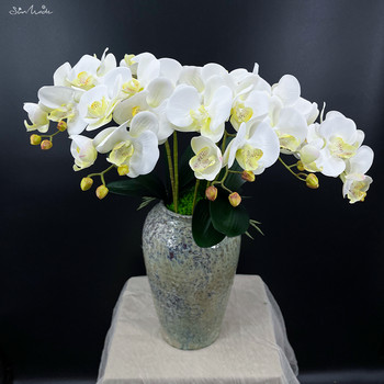 SunMade Latex Real Touch Artificial Orchids Flower White Butterfly Orchids Fake Flower for Home Party Διακόσμηση γάμου DIY
