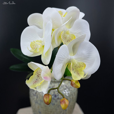 SunMade Latex Real Touch Artificial Orchids Flower White Butterfly Orchids Fake Flower for Home Party Διακόσμηση γάμου DIY