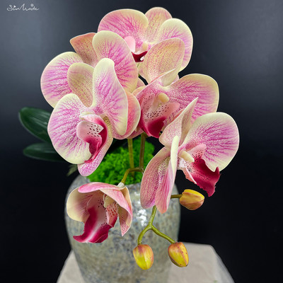 SunMade Latex Real Touch Artificial Orchids Flower White Butterfly Orchids Fake Flower for Home Party Διακόσμηση γάμου DIY