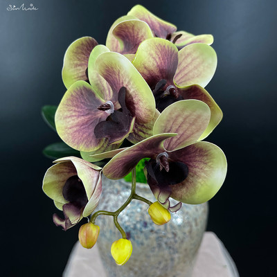 SunMade Latex Real Touch Artificial Orchids Flower White Butterfly Orchids Fake Flower for Home Party Διακόσμηση γάμου DIY