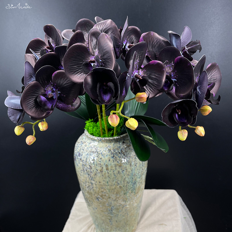 SunMade Latex Real Touch Artificial Orchids Flower White Butterfly Orchids Fake Flower for Home Party Διακόσμηση γάμου DIY