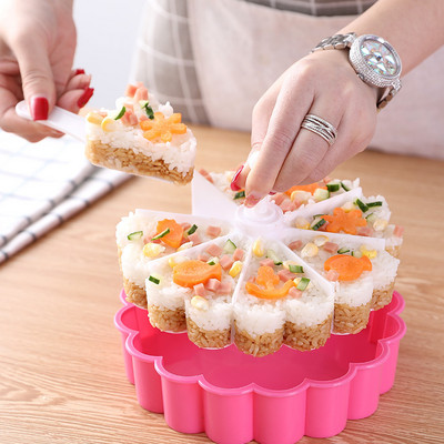 Set de tigaie pentru tort Sushi Forme pentru alimente Material PP Triunghi pentru prăjituri Formă pentru brioșe Coacerea fondantului Minge de orez Fabricarea în bucătărie Instrumente pentru formarea Sushi