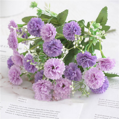 Flori artificiale roz buchet de mireasă în vază pe masa de nuntă decor de toamnă floare de mătase de toamnă trandafir garoafa plantă falsă