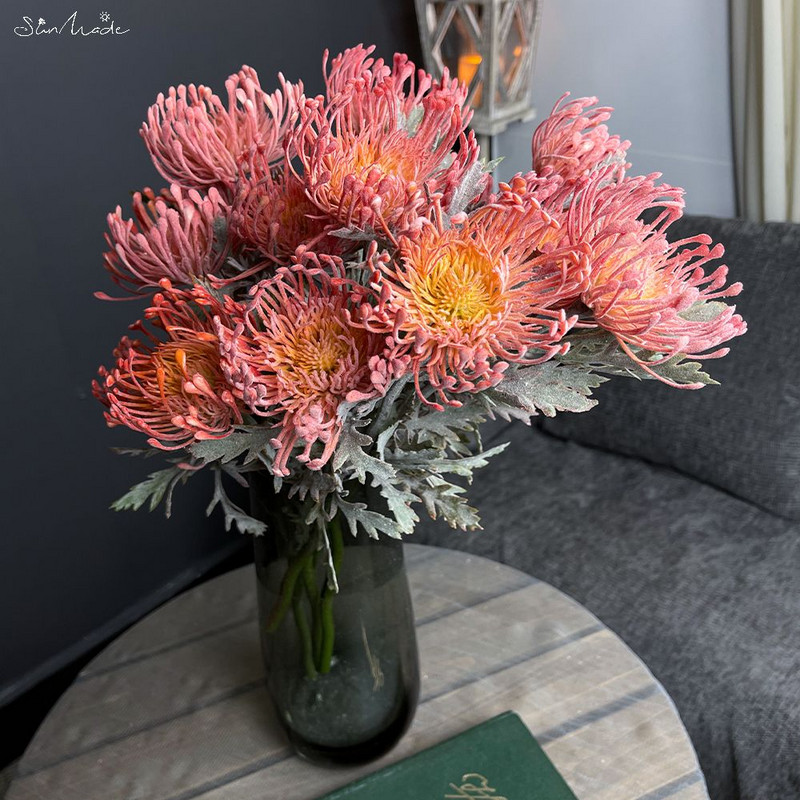 Päikese valmistatud kvaliteetne tuftitud nõelapadi plastikust kunstlill lühike oks elutoa kaunistus Fleur Artificielle pulm