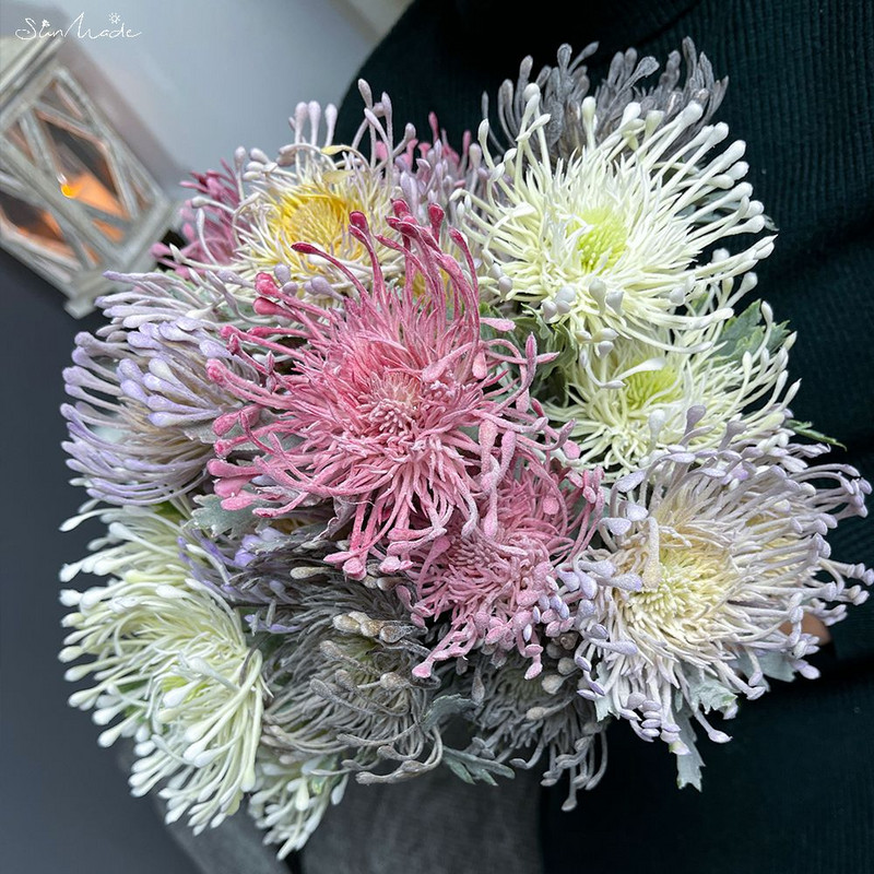 Päikese valmistatud kvaliteetne tuftitud nõelapadi plastikust kunstlill lühike oks elutoa kaunistus Fleur Artificielle pulm