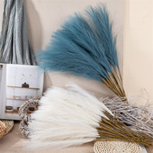 10 bucăți de mătase Pampas Iarbă Decor Buchet de flori artificiale Simulare pufoasă Faux Pampas Aranjamente pentru decorarea casei de nuntă