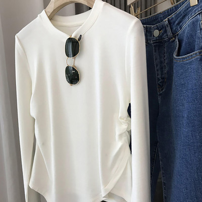 Bluză elegantă de culoare solidă cu piese laterale pentru femei