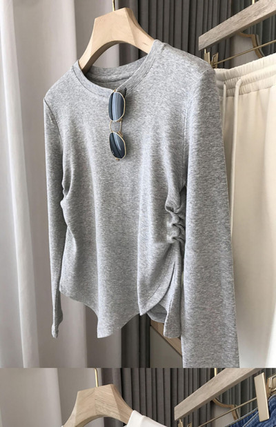 Bluză elegantă de culoare solidă cu piese laterale pentru femei