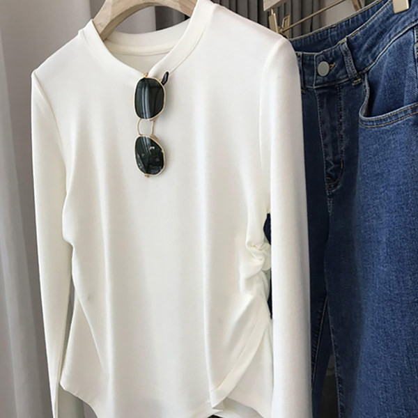 Bluză elegantă de culoare solidă cu piese laterale pentru femei