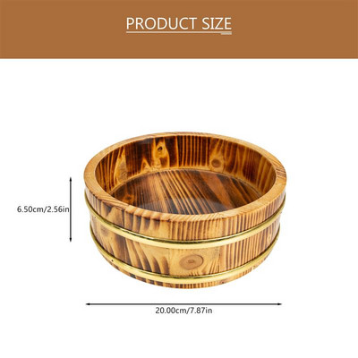 Ryžių sušių dubenėlis kibiras medinis kubilas maišymas japoniško medžio sashimi maisto patiekimas statinė aušinimo lėkštės dubenys lenta oke virtuvės gaminimas