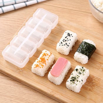 DIY Μαγειρική ιαπωνική μαγειρική σούσι Ψήσιμο Ιαπωνίας Nigiri φόρμα σούσι Μπαλάκι ρυζιού 5 ρολά Μη κολλητική πρέσα Bento Tool Λευκά εργαλεία κουζίνας